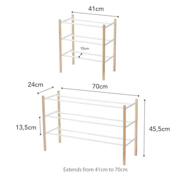Ausziehbares Schuhregal Yamazaki - weiß