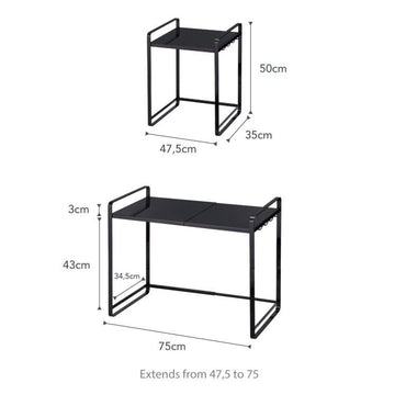 Yamazaki Ausziehbarer Arbeitsplatten-Organizer - Tower - Schwarz