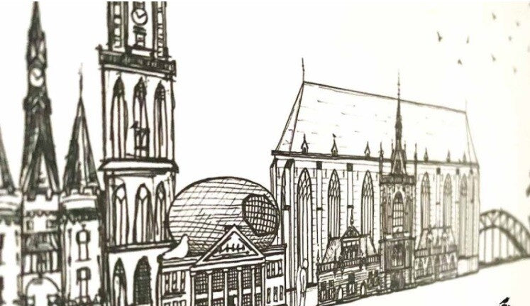 Anke Huizinga Poster skyline Zwolle poster dichtbij