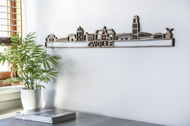 City shapes Skyline Zwolle notenhout 90 cm