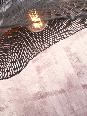 Good&Mojo Ceiling lamp Ibiza bamboo wavy dia.50xh.15cm black. S