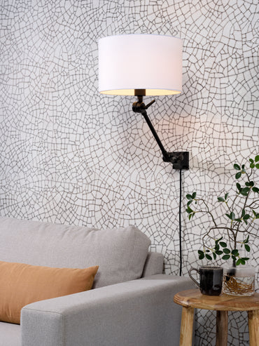 It's About Romi Wandlamp Amsterdam h.30cm/kap 32x20cm wit, S