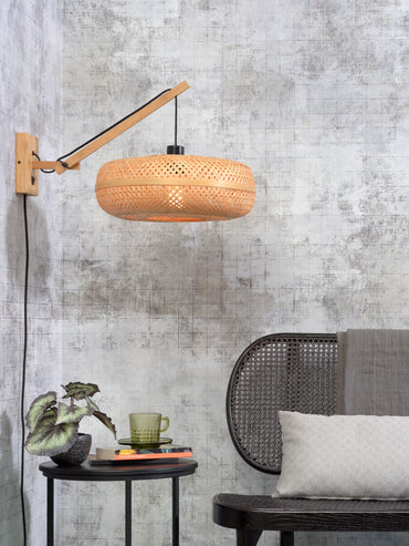 Good&Mojo Wandleuchte Palawan Bambus natur/Schirm 40x15cm natur, S