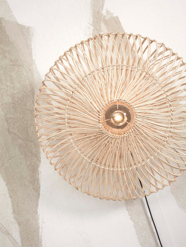 Good&Mojo Wandlamp Zanzibar L rotan/plat dia.55xh.14cm. wit
