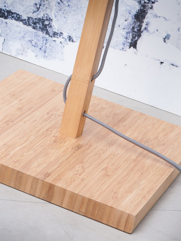 Floor lamp Fuji bamboo h.167cm/shade 47x23cm eco linen, light