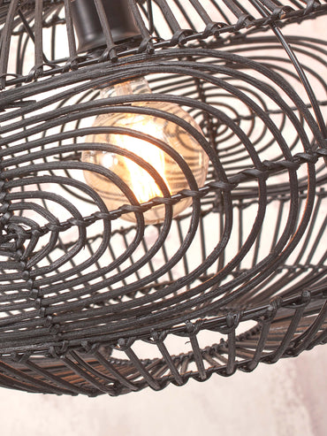 Good&Mojo Ceiling Lamp Madeira rattan/oval dia.48xh.30cm. black