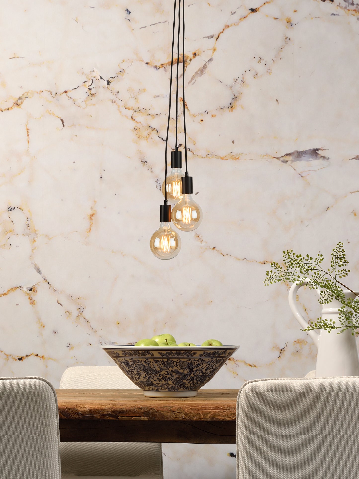 It's About Romi Hängesystem Oslo/3 Lampen Textilkabel L.150cm, schwarz