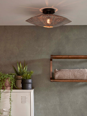 Good&Mojo Panama ceiling lamp, diameter 45cm, dark gray