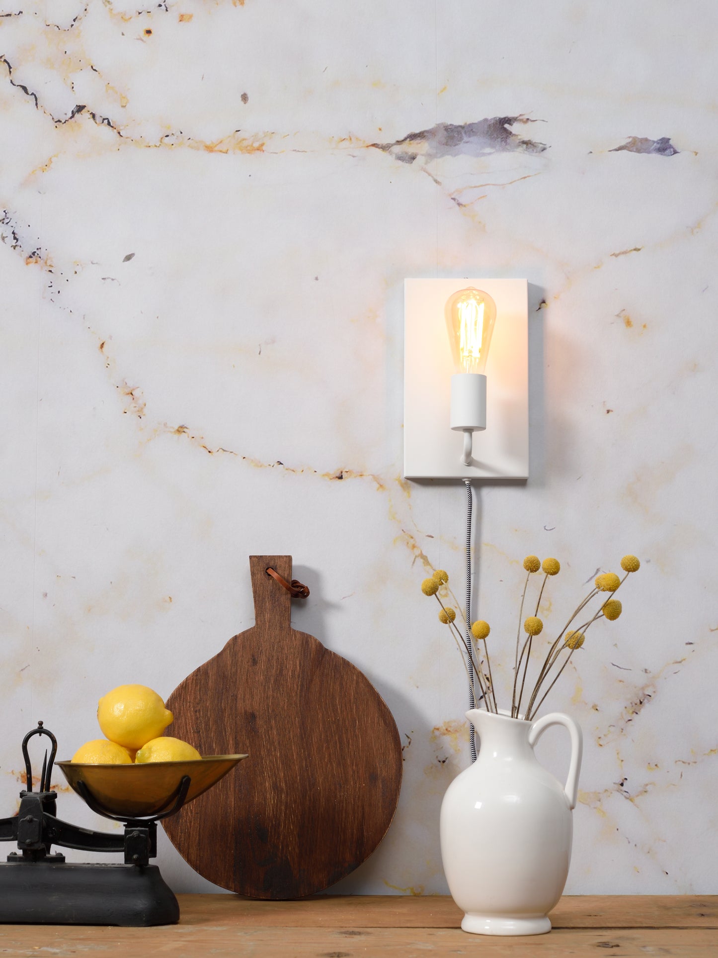 It's About Romi Wandleuchte Eisen Madrid B.15xH.25cm weiß, L