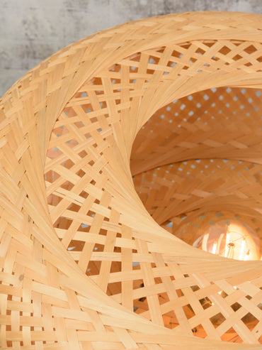 Good&Mojo Tischleuchte Palawan Bambus H.40x40cm Natur 3er Set