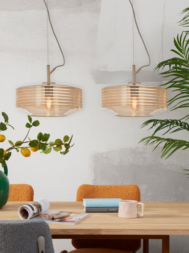 It's About Romi Hanglamp glas Verona ribbel, amber