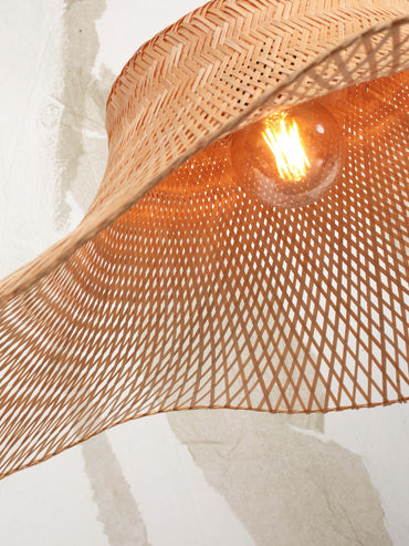 Good&Mojo Ceiling lamp Ibiza bamboo wavy dia.50xh.15cm natural. S