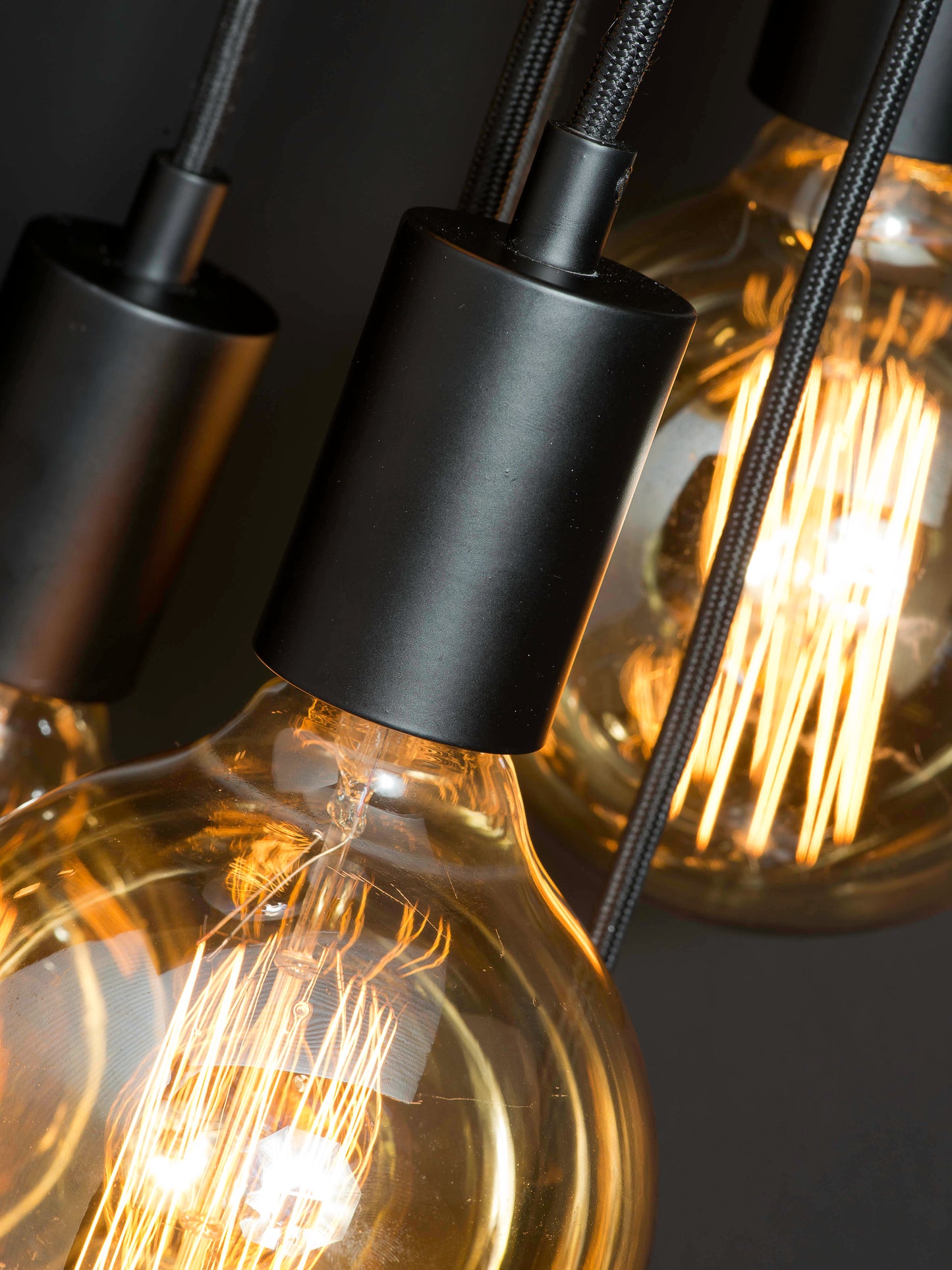 It's About Romi Oslo/7-flammige Kordelpendelleuchte schwarz Textilkabel 150cm