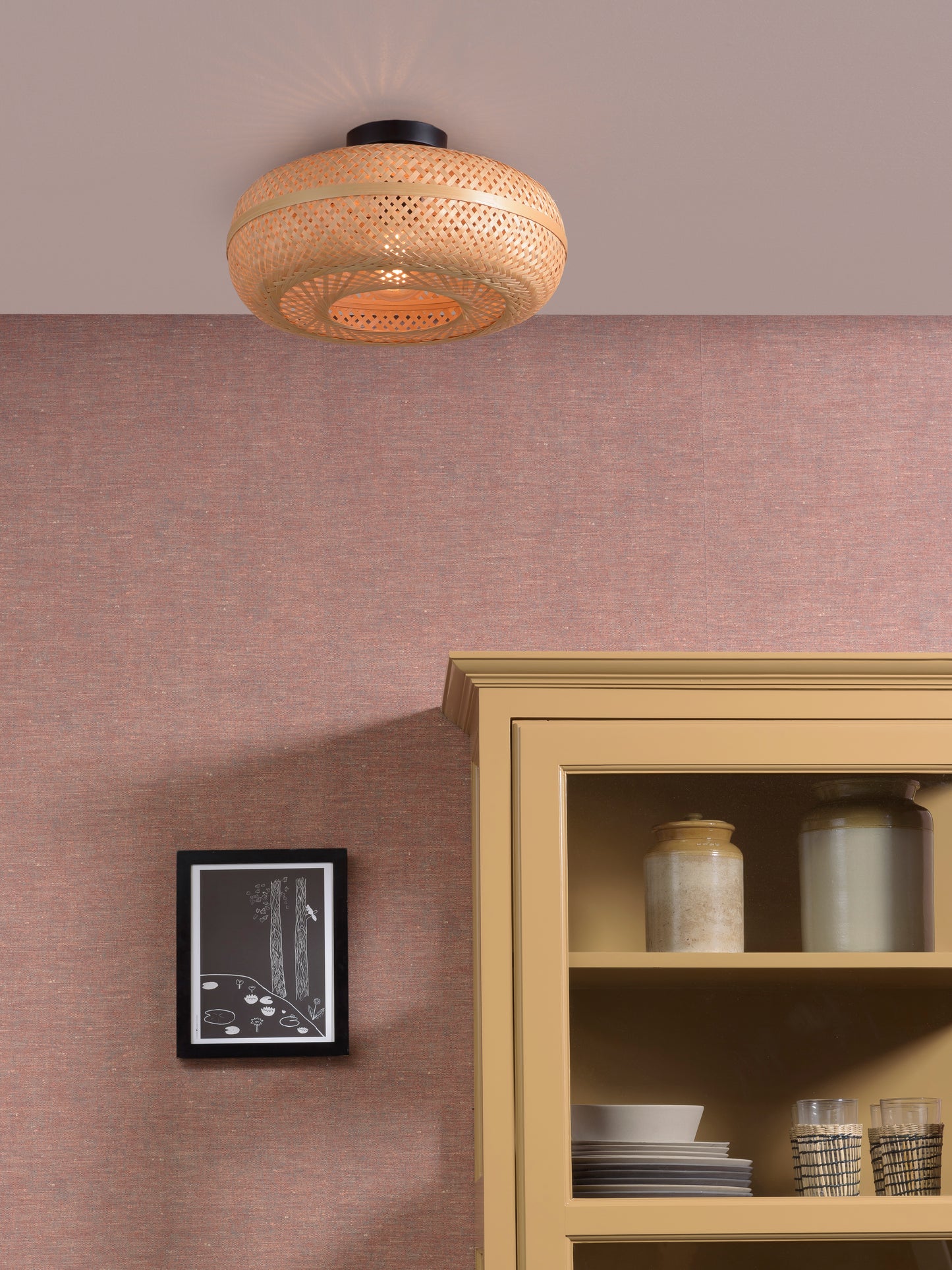 Good&Mojo Plafonniere Palawan bamboo 40x15cm natural, S