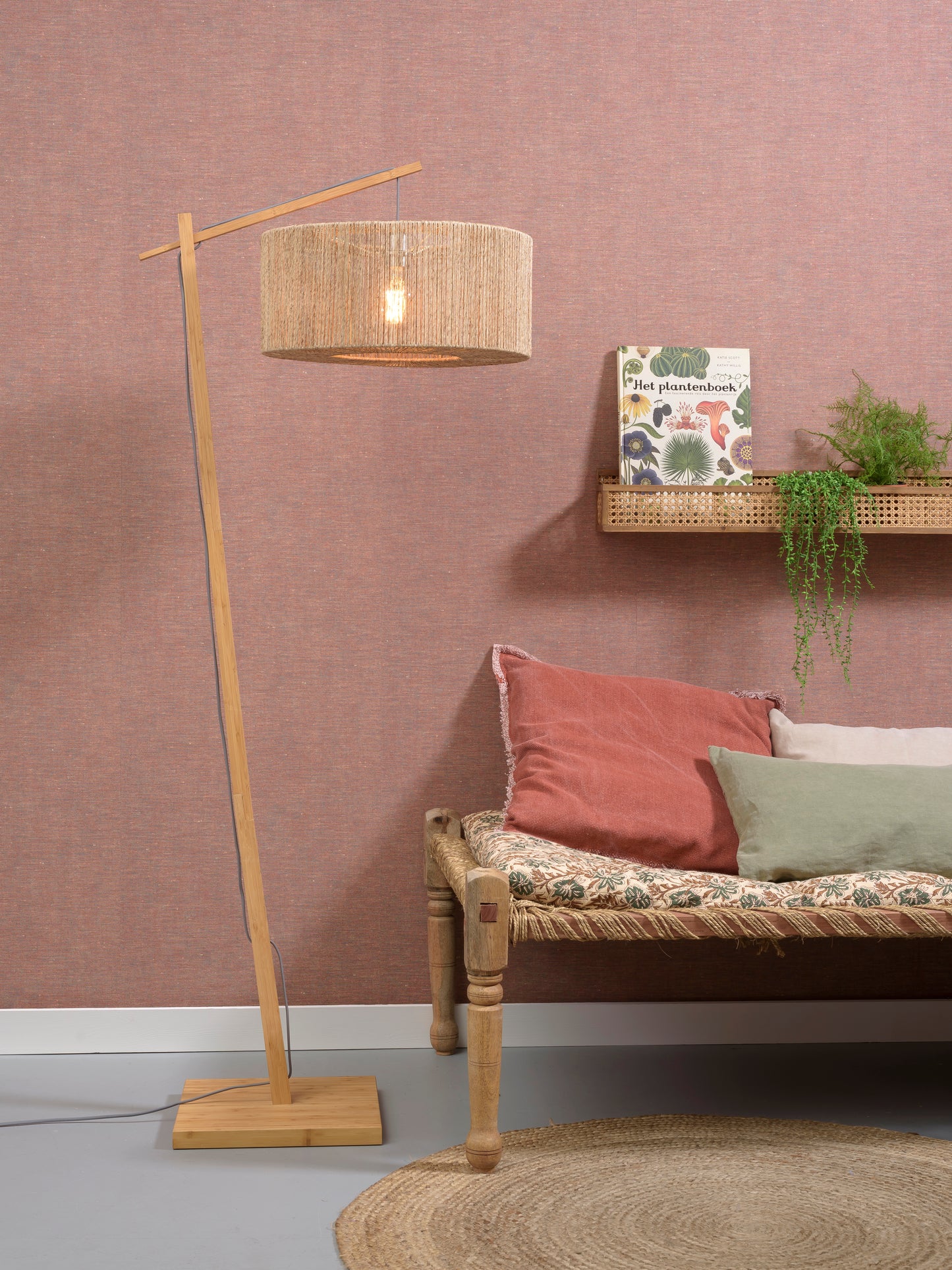 Good&Mojo Stehleuchte Iguazu Bambus/Jute natur H.176cm/Schirm 50x22cm natur S