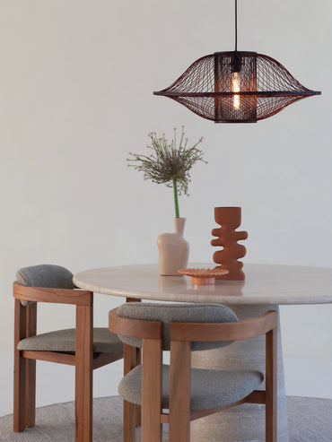 Good&Mojo Hängeleuchte Maui Bambus/Schirm ø70xh.30cm burgund, L