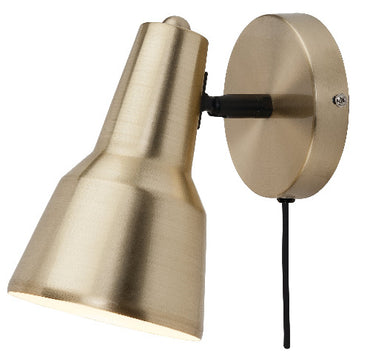 Wandlamp ijzer Valencia b.22 x h.20cm/kap dia.12,5xh.20cm, goud