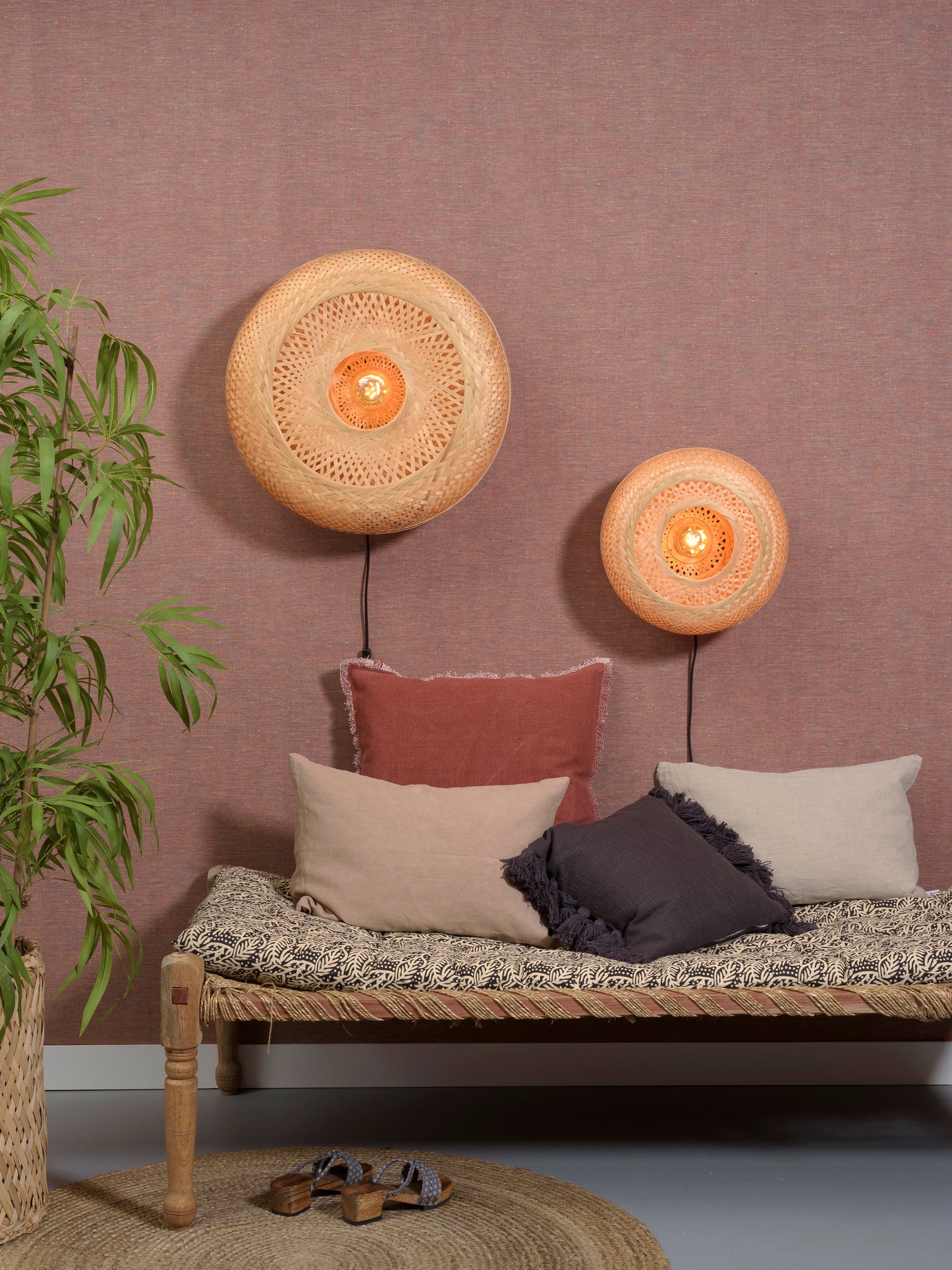 Good&Mojo Wandlamp Palawan bamboe 60x15cm naturel, L