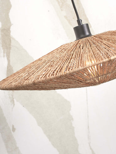 Good&Mojo Stehleuchte Iguazu L Bambus weiß. H.176cm/Verdeck 55x14cm Jute. nass.