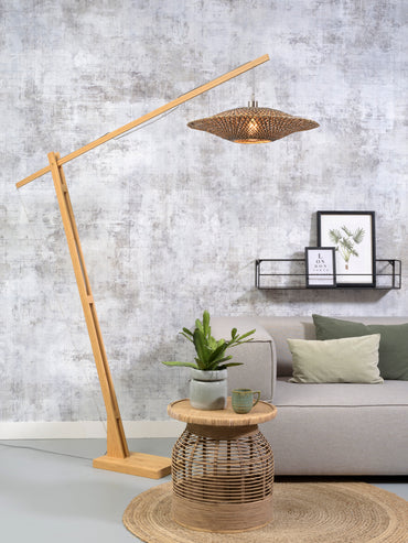 Good&Mojo Stehleuchte Bali Bambus nat. H.207cm/Schirm 60x15cm schwarz/natur, L