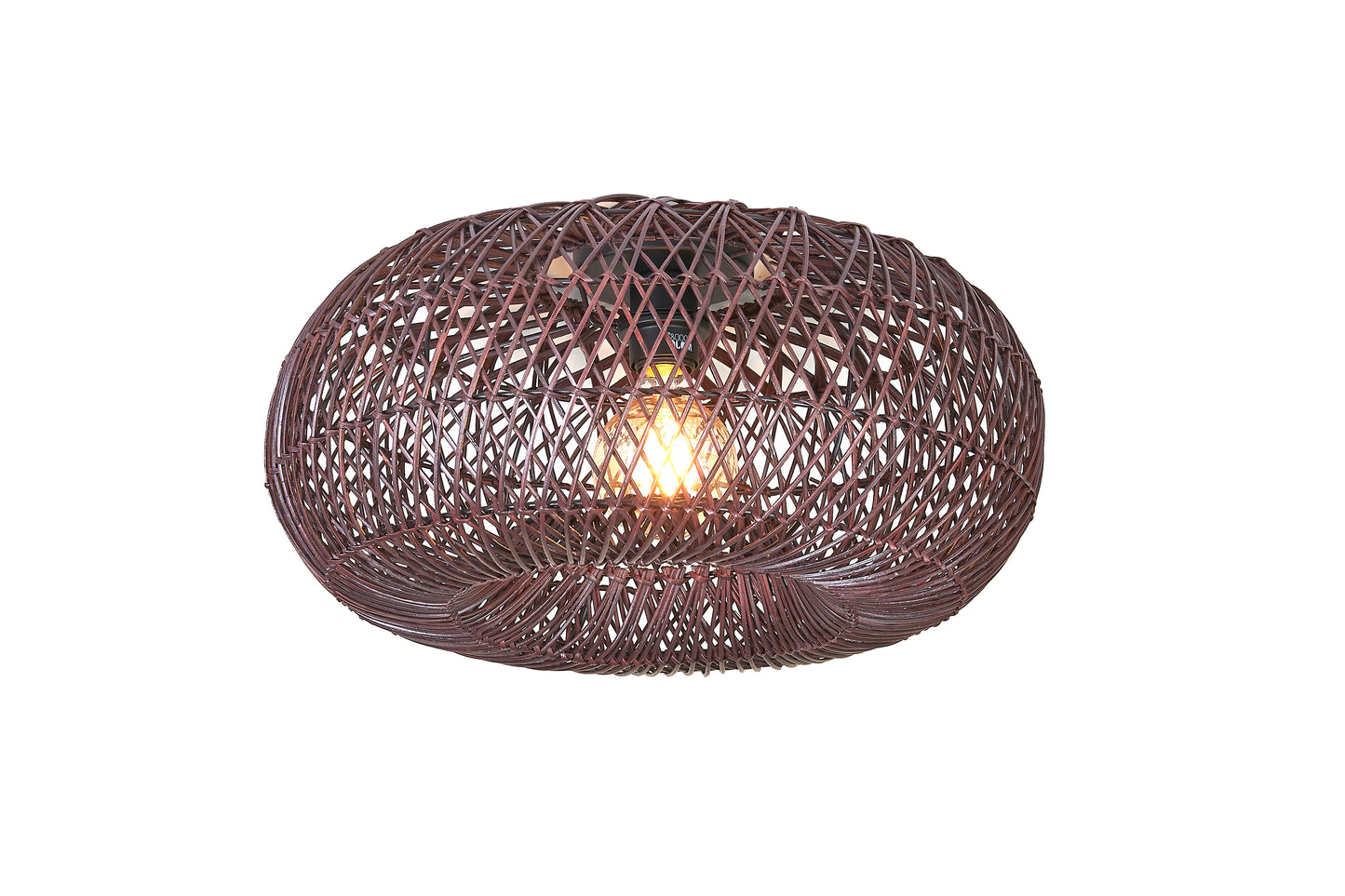 Good&Mojo Ceiling lamp Arizona bamboo/shade ø50x23cm burgundy, S