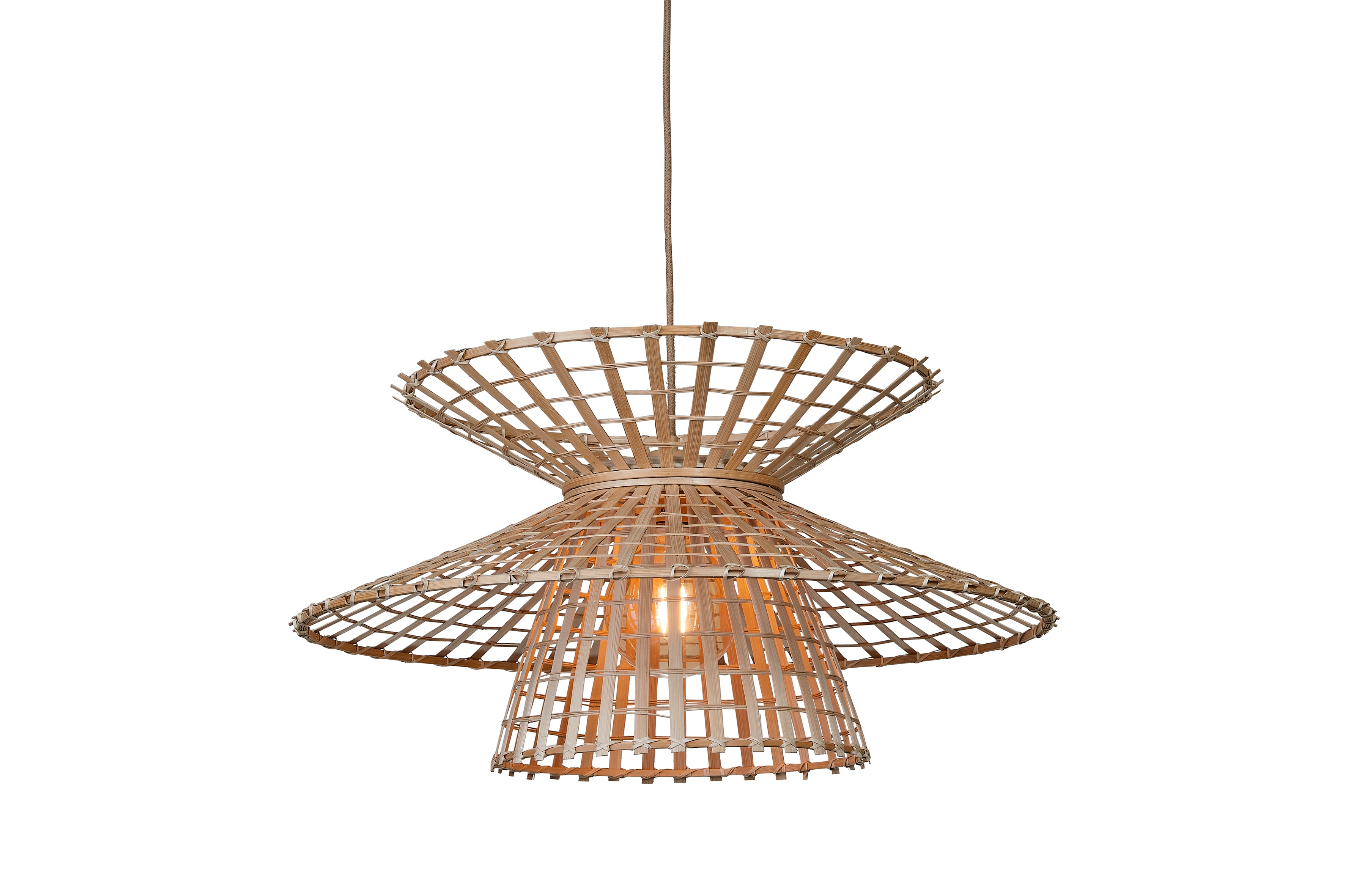 Good&Mojo Hängeleuchte Machu Picchu Bambus/Schirm ø57xh.27cm, natur