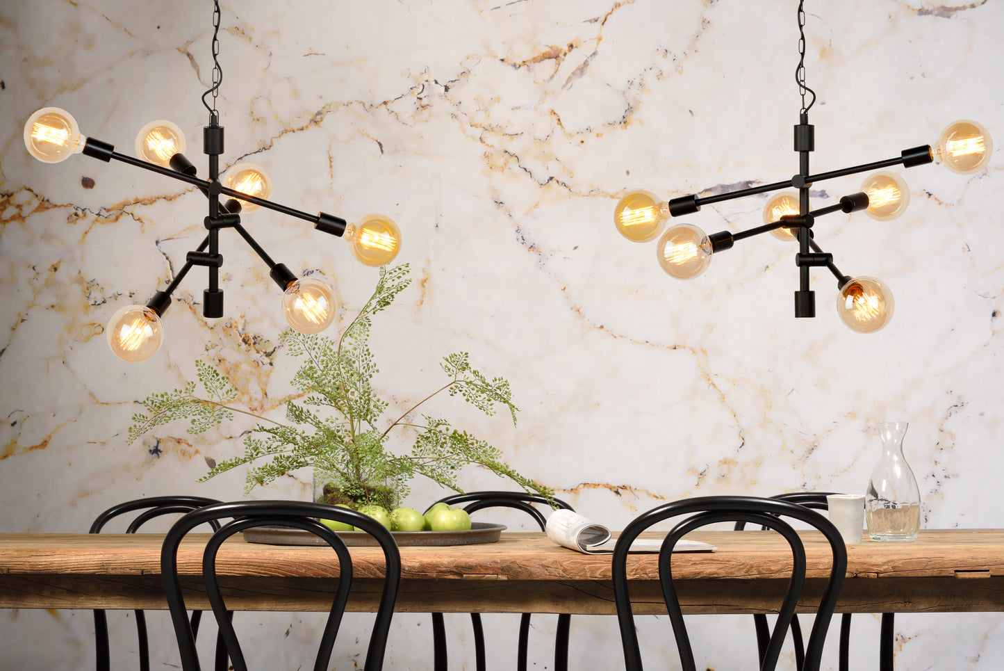 It's About Romi Hängelampe Eisen Nashville 3-armig 60x52xh.48cm, schwarz