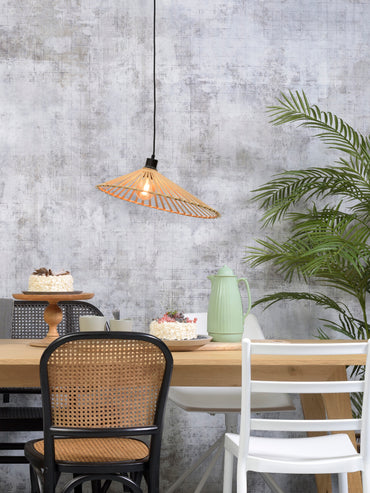 Good&Mojo Hängelampe Bromo Bambus asymm. Ø 50x12cm natur, M