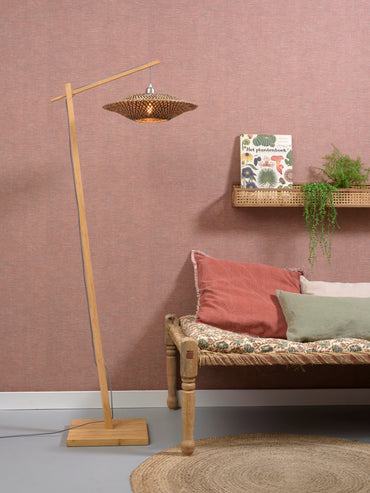 Good&Mojo Stehleuchte Bali Bambus nat. H.176cm/Haube Ø44x12cm natur/schwarz M