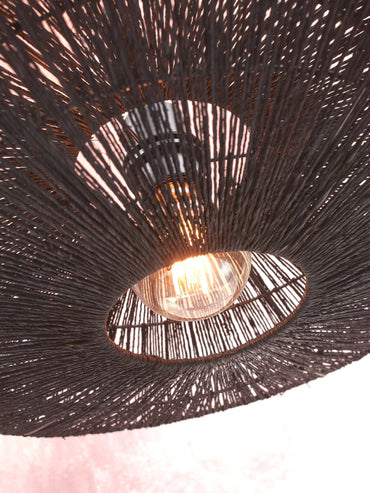 Good&Mojo Ceiling lamp Iguazu jute/flat S dia.40xh.12cm. black