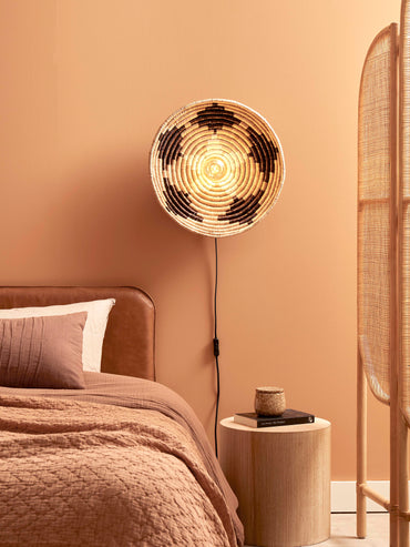 Good&Mojo Wandlamp Andros dia. 45cm, zw/nat/wit