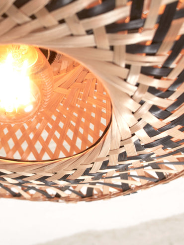 Good&Mojo Kalimantan bamboo ceiling lamp XS, 30x8cm, black/natural