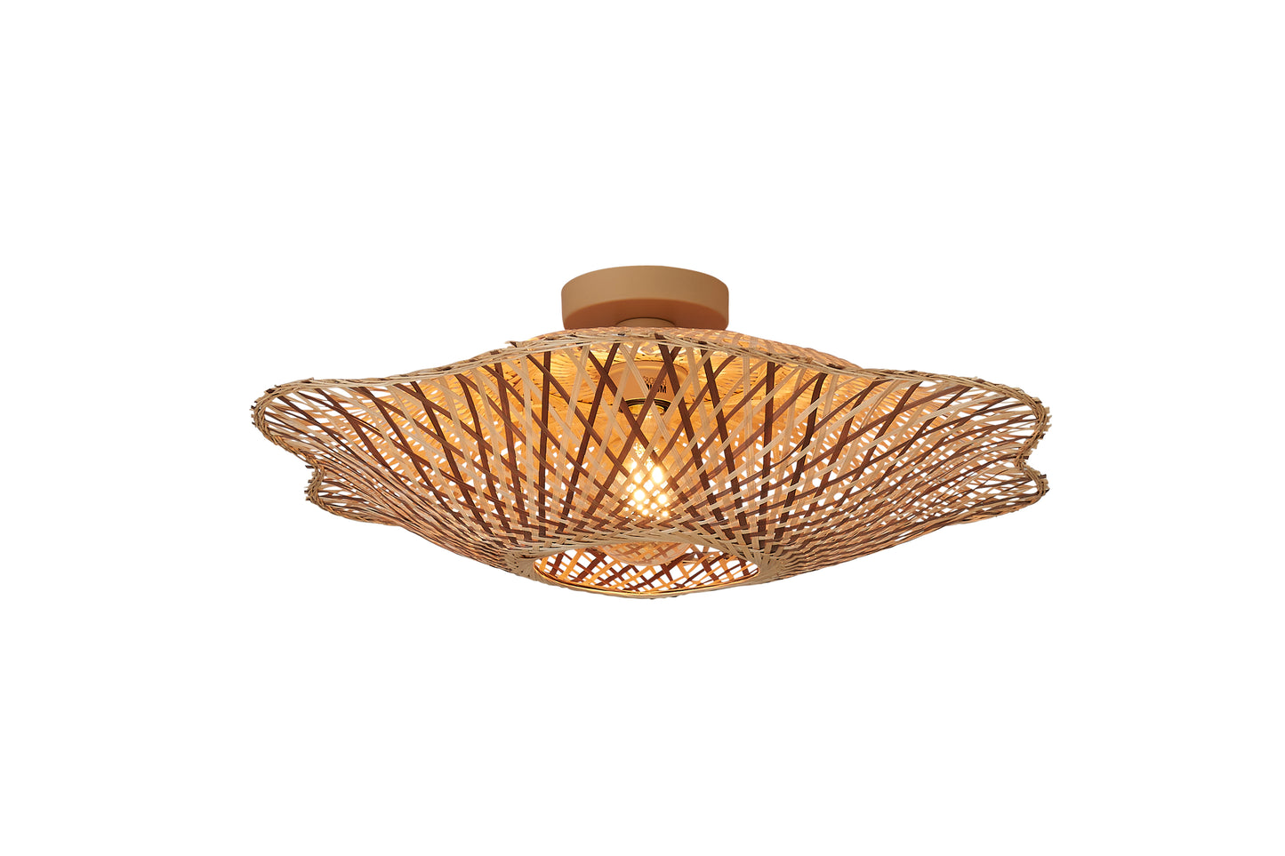 Good&Mojo Ceiling lamp Madura bamboo/shade ø60x15cm wet/brown, M