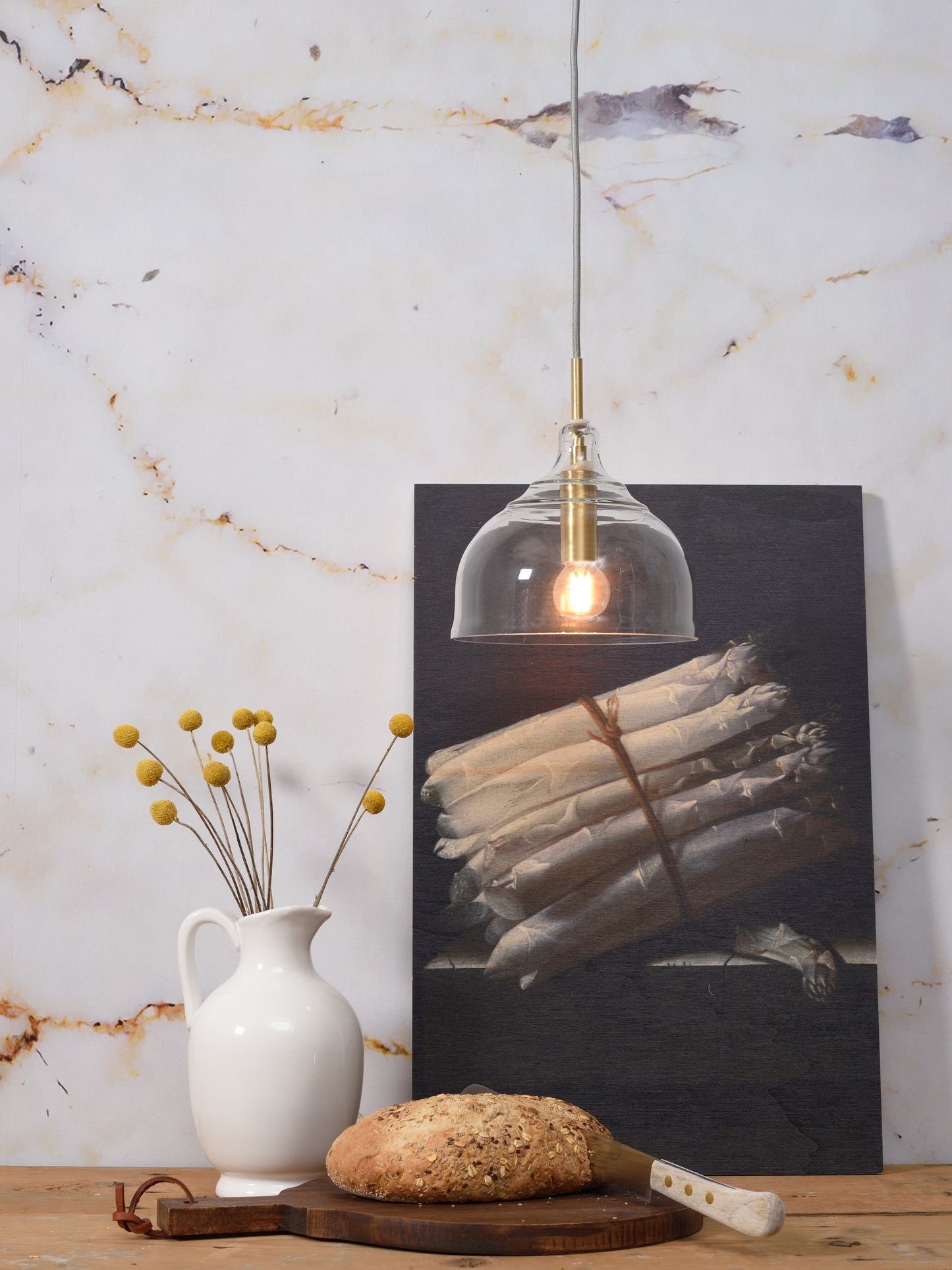 It's About Romi Hängelampe Glas Brussels Ø20xH22cm transparent/gold, rund