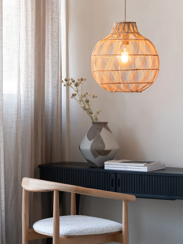 Good&Mojo Hanglamp Mendoza bamboe/kap ø35xh.35cm naturel, S