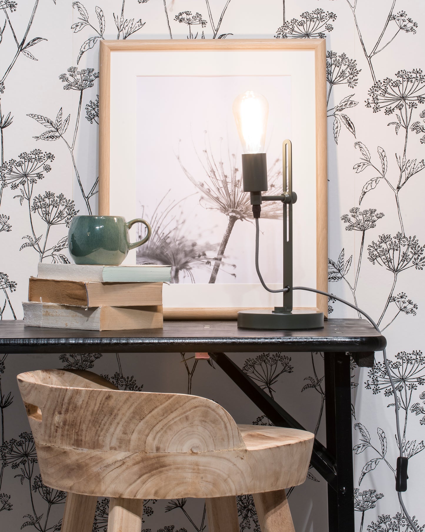 It's About Romi Tischleuchte Eisen Seattle H.40xB.16cm verstellbar, graugrün