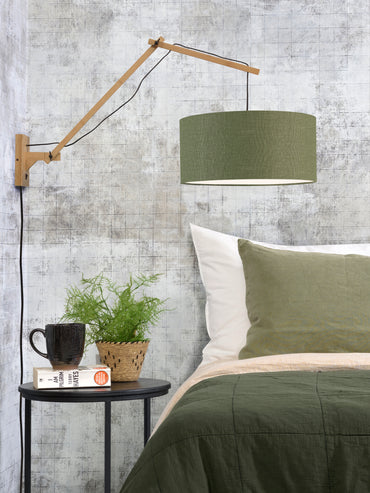 Good&Mojo Wandlamp Andes bamboe nat./kap 47x23cm ecolin. gr.forest, L