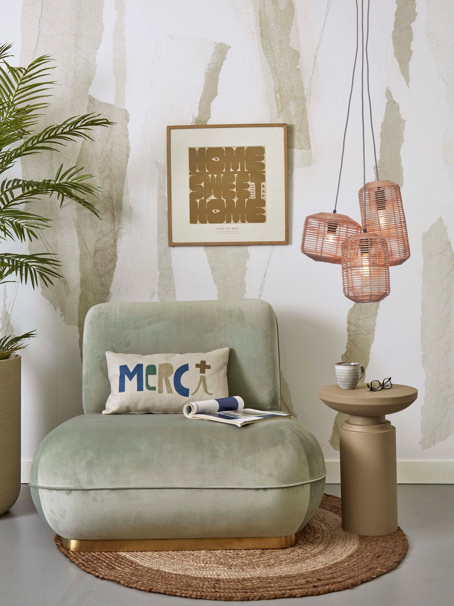 Good&Mojo Hängelampe Tanami Rattan/3-Schirm 18xH.25cm + 18xH.35cm + 25xH.20cm sort. nat.