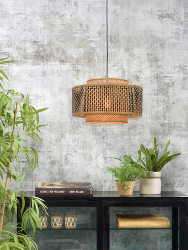Good&Mojo Hanglamp Bhutan bamboe dia.50x30cm zw./nat. L