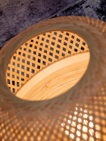 Good&Mojo Tischleuchte Bambus Mekong dia.30xh33cm weiß/natur, L