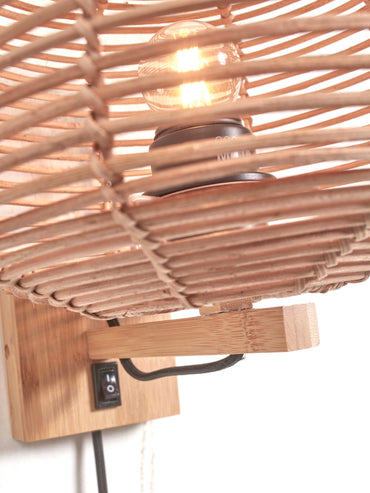 Good&Mojo Wandlamp Tanami rotan dia.25xh.20cm. naturel