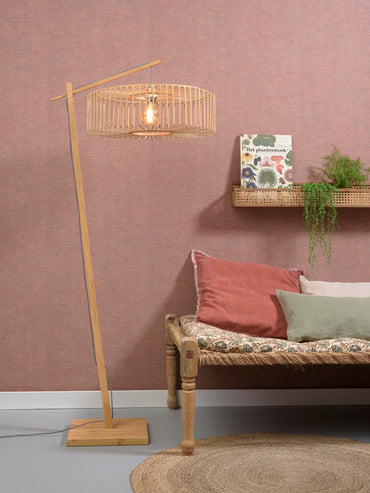 Good&Mojo Stehleuchte Bromo Bambus nat. H.176cm/Haube Durchmesser 40x18cm natur S