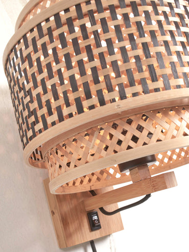 Good&Mojo Wandleuchte Bhutan Bambus natur/Schirm dia.25xh.20cm b/natur