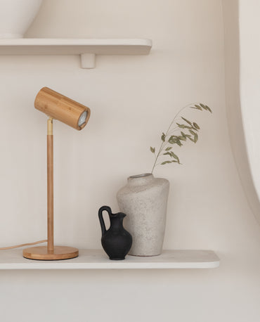 Good&Mojo Table lamp bamboo Java h.47cm, LED3W GU10, natural