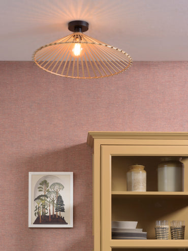 Good&Mojo Ceiling Lamp Bromo bamboo asymmetrical. dia.60x13cm natural, L