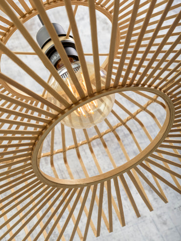 Good&Mojo Ceiling lamp Bromo bamboo round dia.60x18cm natural, L