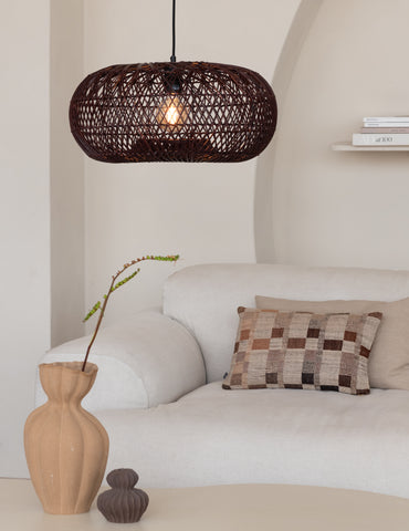 Good&Mojo Hängeleuchte Arizona Bambus/Schirm ø50x23cm burgund, S