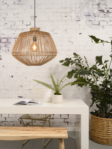 Good&Mojo Hängelampe Madagaskar Rattan Ø60xH50cm, natur