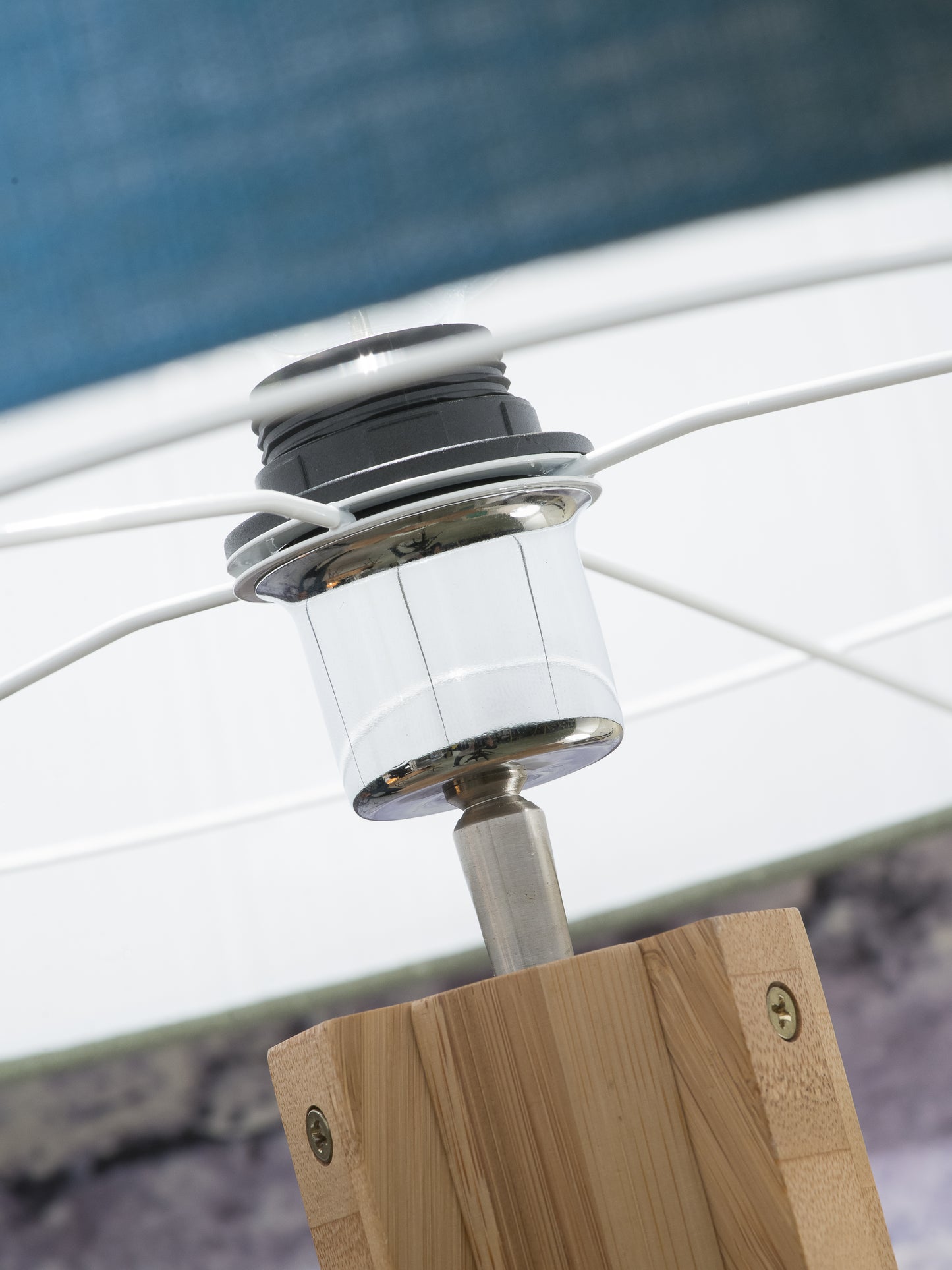 Good&Mojo Vloerlamp bamboe Annapurna 6030, linnen licht