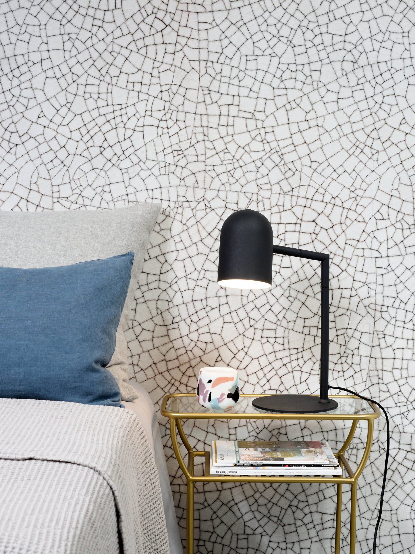 It's About Romi Tischleuchte Eisen Marseille H.45,5cm/Schirm rund H.17xDurchm.12cm, schwarz